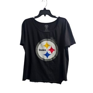 Forty Seven Black Pittsburgh Steelers Top Women's Large Fits Bigger Like 2X